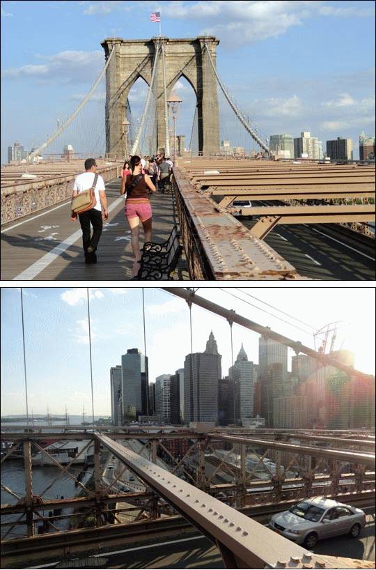 Most Brooklyński Brooklyn Bridge Nowy Jork Manhattan