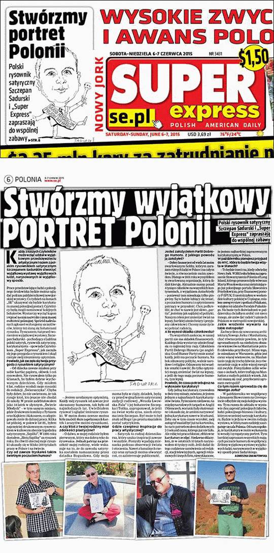 Polonia nowojorska w karykaturze Nowy Jork karykatury karykaturzysta