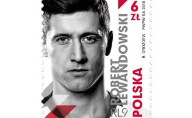Pierwszy piłkarz na polskim znaczku pocztowym