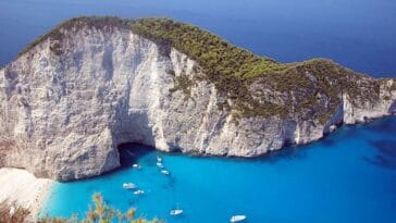 plaża morze skały wyspa Zakynthos ciekawostki atrakcje Grecja