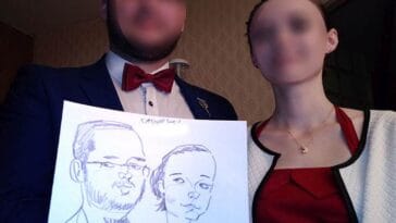 rysownik na wesele karykatury karykaturzysta niecodzienne atrakcje na wesele Białystok weselne