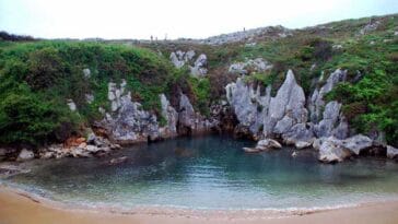 Playa Gulpiyuri Hiszpania Zatoka Biskajska